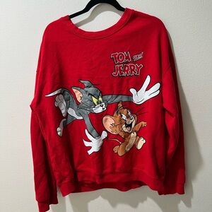 Tom and Jerry Red Sweatshirt, size XXL, EUC, looney tunes, cartoon characters